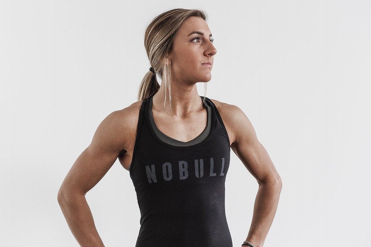 Nobull Racerback Women\'s Tank Tops Black | Australia (DC0958)